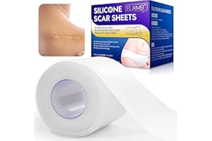 PEPHUCA feuilles de cicatrice en silicone pour les cicatrices causées par la césarienne, la chirurgie, les brûlures, les chéloïdes, l'acné, etc. Rouleau de cicatrice en silicone sans médicament (4CMx300CM)