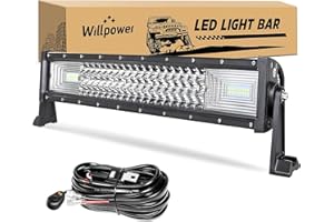 Willpower 270W Barra led con mazo de cables, 22 pulgadas Barra de luz LED para off road camión coche ATV SUV