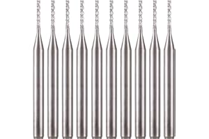 Timelee 1/8" Shank 1.0mm CED Carbide End Mill Engraving Milling Cutter CNC Router Bits for PCB Machine Pack of 10