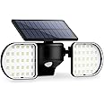 OUSFOT IP65 Outdoor LED Floodlight 2200mAh Motion Sensor 360° Adjustable Outdoor Solar Lights with Solar Panel LED Outdoor for Wall Garden