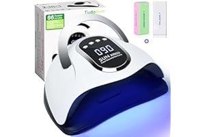 TudoBem Lampada UV Led Unghie 220 W Professionale, 66 Lampadine, Fornetto Unghie Semipermanente Automatica, Gel Mani Piedi, Timer [10/30/60/99s]