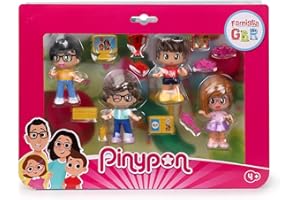 Pinypon – Famiglia GBR pack 4 personaggi e 10 accessori, Gioca con la famiglia del Canale YouTube GBR, inizia l’avventura e crea la tua storia, per bambine e bambini, Famosa, 700016953
