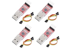 DUBEUYEW Modulo Adattatore Convertitore Seriale da USB a TTL 5PIN Downloader per UART STC 3.3V e 5V con Cavi jumper USB TTL(4PCS)