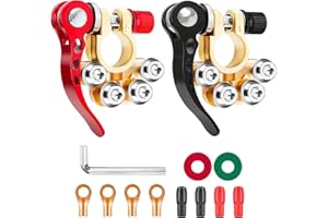 STARFA LAB Leisure Battery Terminals 4 Way Battery Terminals Connectors Positive and Negative Battery Connectors 12V Quick Release Battery Terminals Clamps for Motorcycles, Ships, Trucks, Car