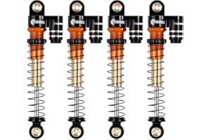 INJORA RC Amortiguador 43mm Roscado Tele Choques RC Coche Shocks para 1/24 RC Crawler Axial SCX24 AXI90081 Deadbolt Bronco Gladiator Micro Crawler Upgrade Parts(Verde)