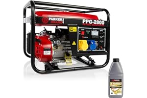 PARKERBRAND.COM 2.8 KVA / 2.8KW 6.5HP DC Petrol Generator - 110V / 240V / 12V / 50HZ