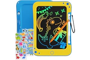 TEKFUN Tavoletta Grafica Bambini 8,5 Pollici LCD Lavagna per Bambini, Lavagna Cancellabile Bambini, Giocattolo per 3 4 5 6 7 anni Bambini Regali di Compleanno per Ragazzi e Ragazze (Blu Giallo)