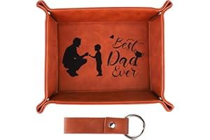 GOSKNOR Skórzana Taca Parkingowa dla Taty, Prezenty na Dzien Ojca Organizer na Tace Parkingowa Prezenty Od Córki i Syna Organizer na Biurko do Przechowywania Kluczy i Monet