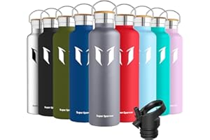 Super Sparrow Borraccia Termica - Bottiglia Termica Senza Perdite - 350ml/500ml/620ml/750ml/1L - Senza BPA Borracce Bambini - Per Scuola, Sport, Campeggio, Palestra, Ciclismo - Con 2 Tappi