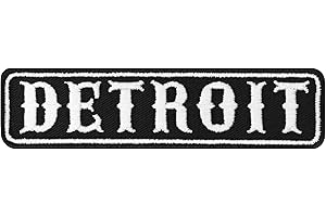 EXPRESS-STICKEREI Biker Patch Biker Rankpatch Detroit Motorcycle Patch Applique to sew on or Iron on | USA Badge for All Fabrics and Leather | Sticker for Clothing | 100x25 mm