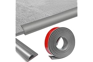 BOCGUY Modanatura autoadesiva per tappeti, profilo di transizione in PVC, 3 m, listello di transizione da tappeto a pavimento in legno, profilo di transizione autoadesivo per tappeti, moquette