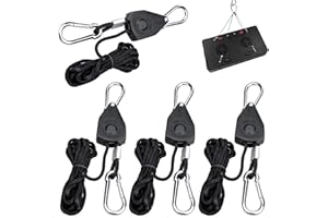 TDDL Robuste Ratschenseile, 0,3 cm, verstellbar, für Wachstumsräume, Blumen, Pflanzen, 1,8 m lang und 68 kg Tragkraft, 4 Stück