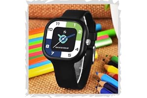 Shocknshop Cute Analog Design Watch for Girl -Child Between 4 to 13 Years of Age Square Printed Dial with Pink Band 30 M Waterproof Watches for Kids -WCH329