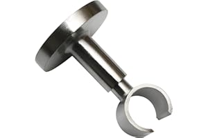 Gardinia Supporto da soffitto con Piastra di Fissaggio in Metallo, Binario Singolo, Aperto, incl. Kit di Montaggio, Serie Chicago, Ø 20 mm, Colore Acciaio Inox