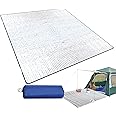 200*200CM Aluminium Foil Camping Mat, Insulating Waterproof Thermal Foam Sleeping Mat For Camping, Sleeping Roll Pad Of Aluminum Foil, Foldable Double-sided Tent Mat For Outdoor Camping Hiking Picnic