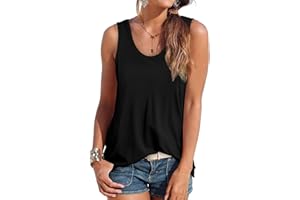 DUOEASE Elegant Camisetas de Tirantes Mujer Cuello Crew Moda Camiseta Sin Mangas Clásico Verano Tshirt