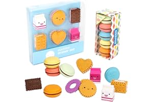 YUEYUAN 22 Pcs Cute Erasers Novelty Erasers for Kids Girls, Long Lasting Pencil Eraser Food Eraser, Creative Macaron Erasers for School Classroom Prizes Party Gifts