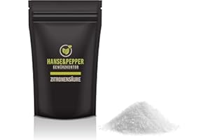 ‎HANSE&PEPPER GEWÜRZKONTOR 2kg Zitronensäure reine Lebensmittelqualität C6H8O7 E330 Ökonomisch 2kg Beutel