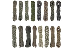 EdcX Paracord 4mm Set (6х5m i 5x10m) | Idealny na kemping, survival, outdoor, rękodzieło, majsterkowanie | 100% nylonowa lina 4mm| Linka Taktyczna 550 Typ III (Military Set, 5x10m)