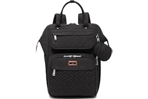 BabbleRoo Sac à Langer Bébé, Sac à Dos à Langer Grande Capacité Déperlant – Large Ouverture sur le Dessus, Tapis à Langer, Étui à Sucette Amovible, Sangles Poussette, Sac de Voyage Unisexe