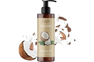 QKnatur - Huile de massage relaxante à la noix de COCO - 200ml - pour des massages corporels relaxants et revitalisants. Hydratant et nourrissant