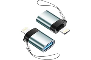 ANSSAN Lightning auf USB Adapter 2Pack, iPhone Adapter Lightning auf USB Kompakter mit Lanyard USB-OTG-Adapter für Apple iPhone/iPad, UnterstütztUSB Flash Drive/MIDI Keyboard/Kamera/Kartenleser/Tastatur