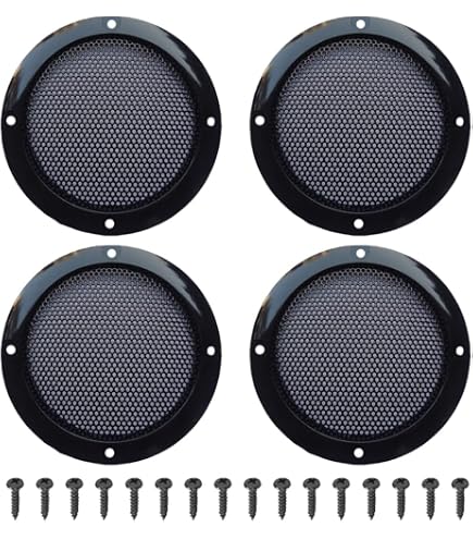 Sound-way 2X Grilles De Protection Haut-Parleur 8,7 Cm - Lot 2 Pièces Noires