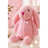Uyku Arkadaşım PAPYONLU Uzun Kulak Bunny Peluş Tavşan 65 cm (Pembe)