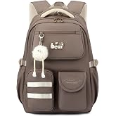 Amythe School Backpack for Teenage Girls, Waterproof Ergonic School Backpack for 15.6 Inch Laptop, Suitable for Car, 10-18 Ye