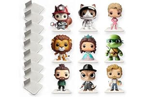 Tres Aristas - Pack 9 Soportes de Pared para Figuras y Miniaturas - Expositor para Colecciones - Estantes Flotantes de Fácil Instalación - Ideal para Exhibir Figuras de Colección - Nuevo Diseño