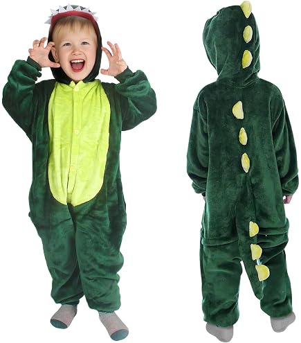 Ensemble de pyjama dinosaure vert en coton pour enfants, tout-petits Ensemble de pyjama dinosaure vert en coton pour enfants, tout-petits