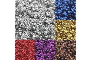Perlin - 12000 unidades de lentejuelas de 4 mm de diámetro, 10 colores, juego de cuencos abovedados para manualidades, ropa y joyas, manualidades, metalizado, bombas de lentejuelas