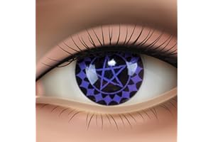 Lentilles couleur cosplay - manga, anime noir Violet Buttler Pour Halloween, fantaisie, Carnaval + étuis à lentilles de contact I 1 paire (2 pièces) I sans correction I 0,00 Dioptries MERALENS