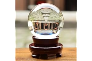 Rayinblue 100mm Stand Crystal Ball Asian Natural Quartz Clear Magic Crystal Healing Ball
