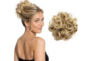 CAISHA Hairpiece Hair Elastic Updos Bridal Hairstyles Voluminous Curly Bun Blonde Mix G28A