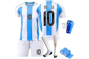 FRIANT Fußball Trikot Set für Kinder, Nr.10 Fußball Training Skleidung，Schnell Trocknendes Atmungsaktives Fußballtrikot mit Fußball-T-Shirt, Shorts, Stutzen, Schienbeinschoner und Fixierbänder