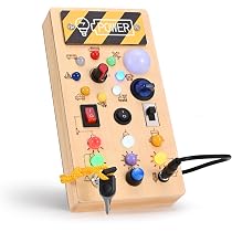 OBEST Tableau D'Activité Montessori Avec Lumières LED, Simulation De Circuit Et Interrupteurs - Jouet Éducatif Sensoriel Pour Bébé