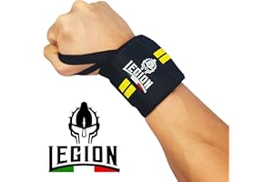 ZCIZIU Fasce da Polso LEGION®. Polsiere professionali per Sollevamento Pesi, Fitness, Bodybuilding, Crossfit, Calisthenics, Powerlifting e Weightlifting.
