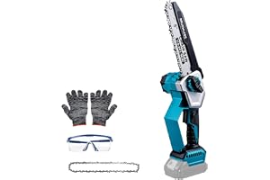 Motorsåg 8 tums batterimotorsåg kompatibel med Makita 18 V, borstlös motor 5 600 varv/min, verktygsfri kedjespänning digital