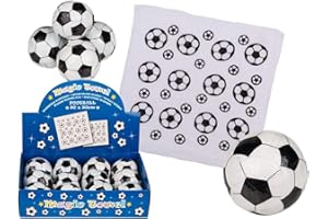 Palleon Lot de 12 serviettes magiques en coton Motif football et licorne