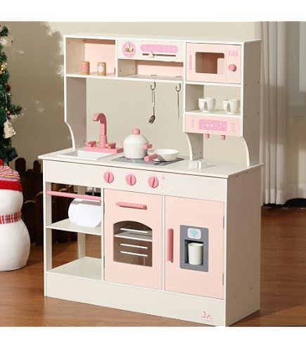 Cuisine Enfant En Bois Little Chef Rouge Blanche Jeu - Jeux d'imitation
