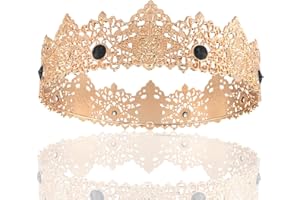 LEEMASING King Men Tiara Krone Imperial Mittelalter Stirnband Kristall Festzug für Hochzeit Halloween Messe Kostüm Geburtstag