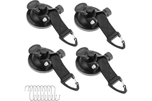 Knpwer 4 Stück Saugnapf Anker,Auto Saugnäpfe Saugnapf Camping mit Befestigung Haken Festbinden,für Auto Saugnapf Sonnensegel, Vorzelte, Seitenmarkise