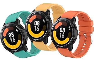 Mijobs Pasek kompatybilny z Xiaomi Watch S1 Active / Watch S1 / Xiaomi MI Watch/Mi Watch Color/Mi Watch Sport, silikonowy pasek 22 mm, pasek damski, męski pasek 3 sztuki