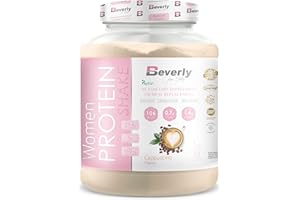 BEVERLY NUTRITION Beverly Women Protein - Proteína de suero especial mujer con Colágneno Marino, Magnesio y Vitamina E - 1 Kg - 24 g de proteína por ración - 33 servicios - Sabor (1 KG, CAPUCCINO)