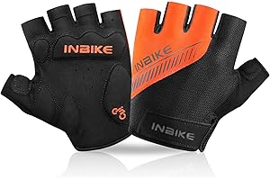 INBIKE Rękawiczki rowerowe bez palców wyściełane MTB oddychające przeciwwstrząsowe ochronne wygodne rower górski lato męskie damskie unisex