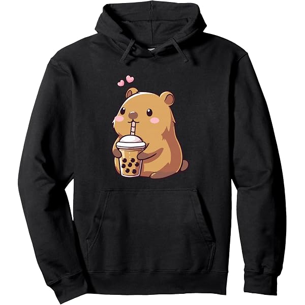 Sweat à Capuche Fille Imprimé Capybara - Manches Longues Avec Poche - Hiver Doux Et Chaud - Décontracté - 7