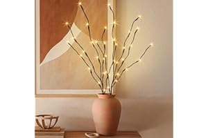 ‎DELICHTER DELICHTER 2er Set Lichterzweige mit 40 Warmweißen LEDs Beleuchtete Braune Zweige mit Timer Weihnachtsdeko Aussen für Zuhause Garten Wege Terrasse 76 cm