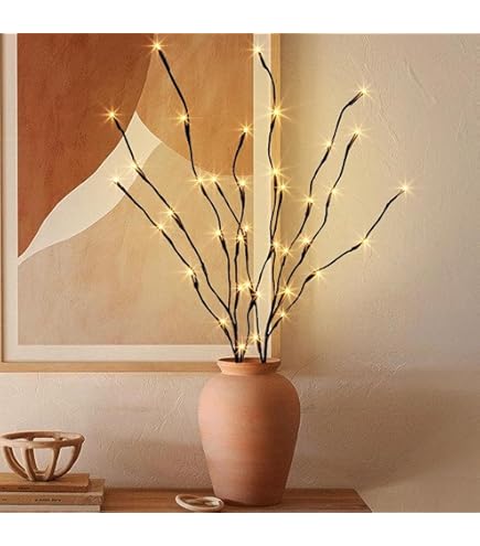 LED Buiten Lichttak Verlichtingstak Verlichting Warmwit H60cm Batterij Buiten Timer 18 Takken