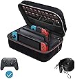iVoler Etui pour Nintendo Switch, Deluxe Housse sacoche de Transport à Coque Rigide Anti Choc pochette avec Espace Plus Large pour Console Switch, Switch Dock, Joy-Cons, 18 Cartouche de Jeux et Autres